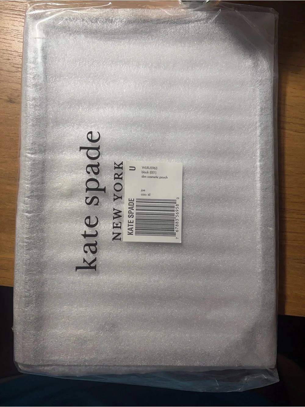 Kate Spade New York Clear Cosmetic Zip Pouch Bag